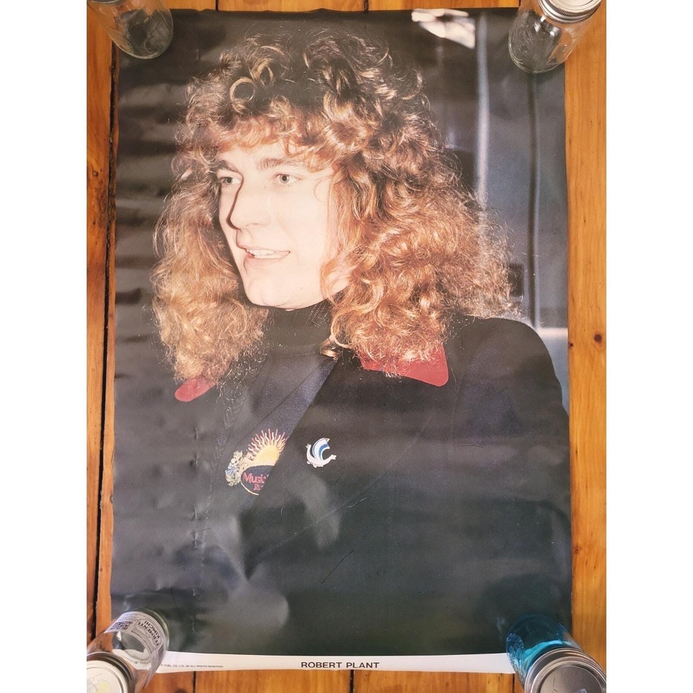 Vintage Led Zeppelin Robert Plant Band POSTER 1981 23" x 34" Trans-Atlantic UK